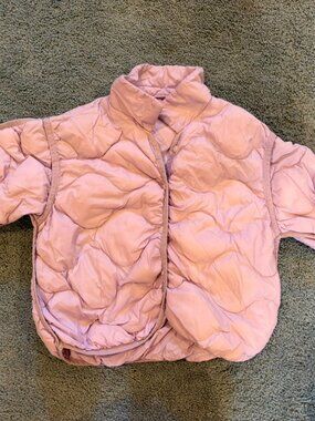 Girls Lightweight Down Jacket 3T Pink - Missing Top Button